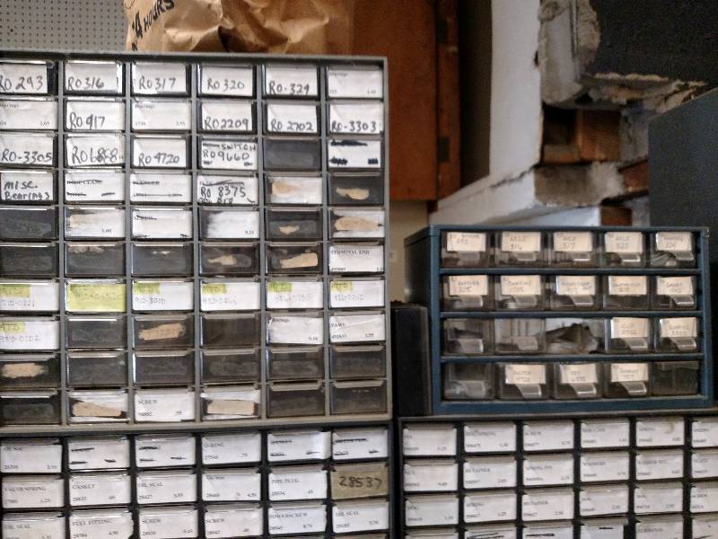 lot 408 image: (2) Parts Bins with MTD & RO Parts...