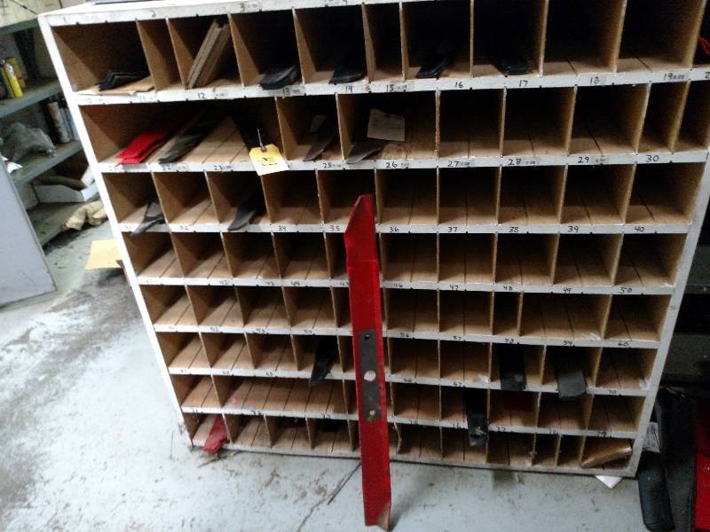 lot 413 image: Blade Shelf Unit with Asstd Mower ...