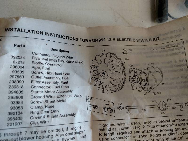 lot 426 image: Briggs & Stratton Starter Kit, 12v,...