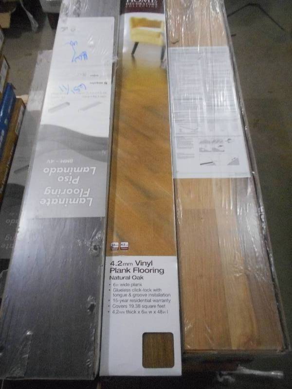 lot 66 image: Home Decorators Collection 6 in. x 48 in. Natural Oak Resilient Luxury Vinyl Plank (193 sq. ft.  10 case)