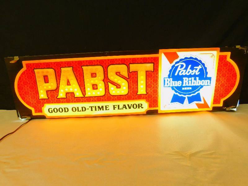 Pabst Blue Ribbon Beer Front Window Light-Up Sign | Beer Signs