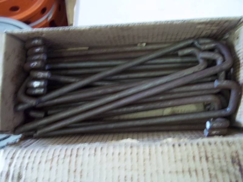 lot 1 image: Box of 7 Hooks 11 Long Weighs 14lbs Can use as Tent Stakes
