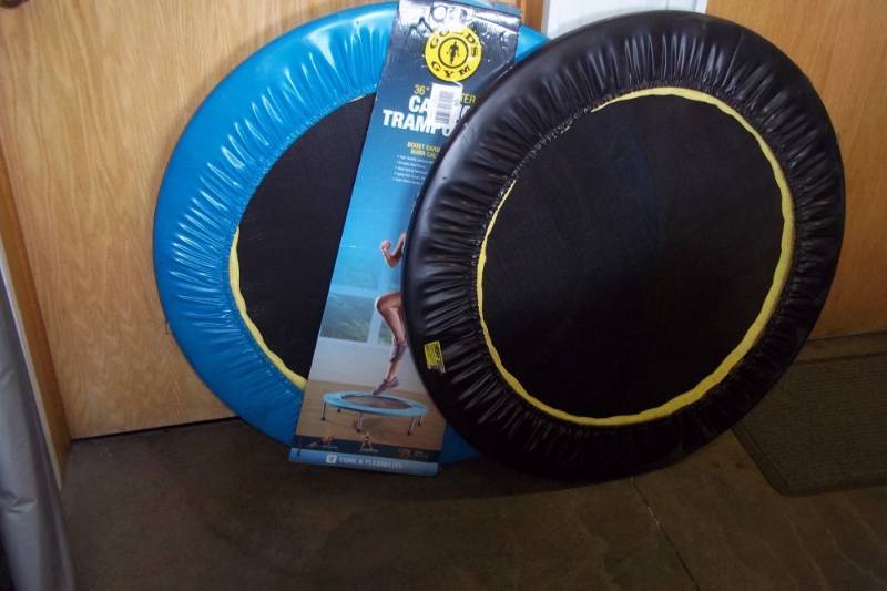 lot 52 image: Pair of 36 Exercise Trampolines Missing Legs