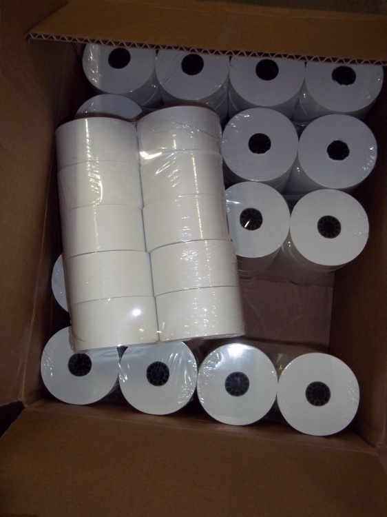 lot 86 image: Case of 100 Rolls of Adding Machine Paper 38mm x 150ft