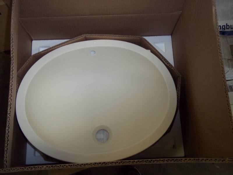 lot 97 image: Corian Lavatory Sink Bisque Bathroom Sink