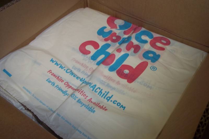 lot 117 image: Case of Once Upon a Child Plastic Bags 13 x 8 x 24 1MCS