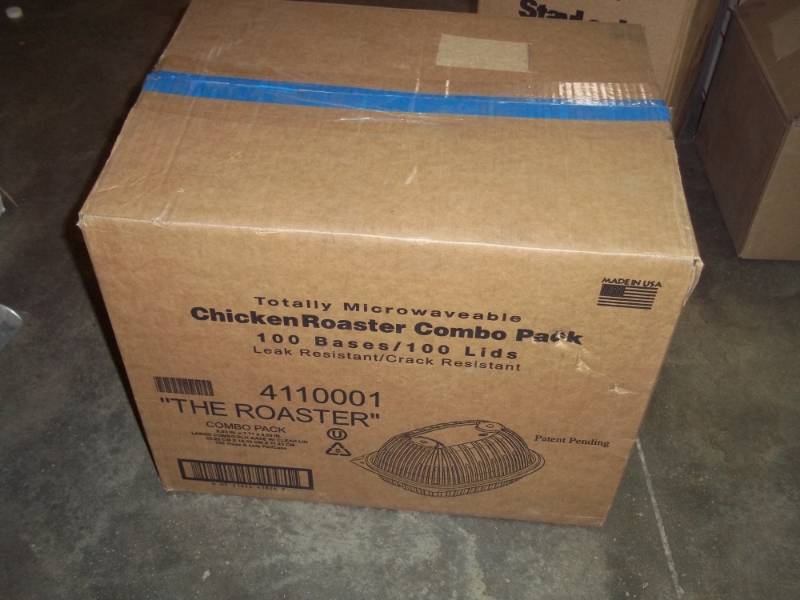 lot 164 image: Chicken Roaster Combo Pack 100 Bases100 Lids