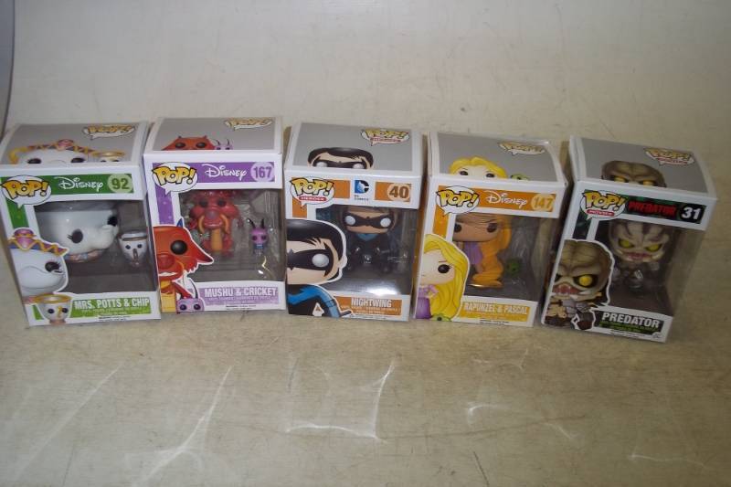 lot 193 image: 5 Assorted POP Movie Character Vinyl Figure Toys