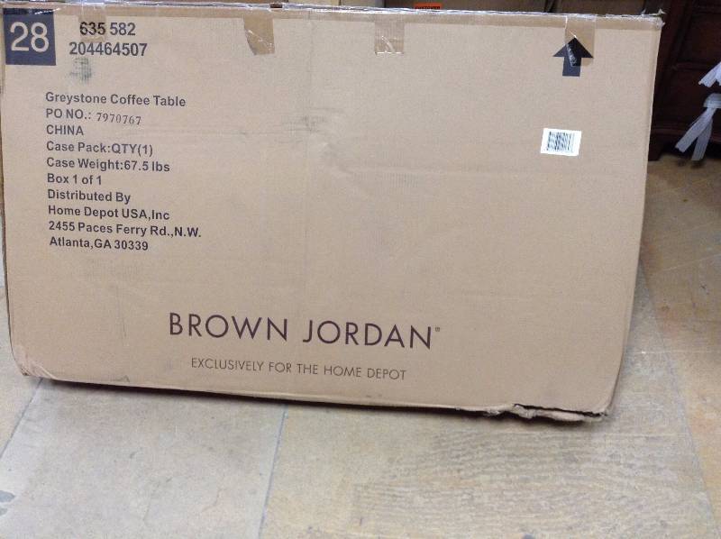 lot 54 image: Brown Jordan Greystone Patio Coffee Table New