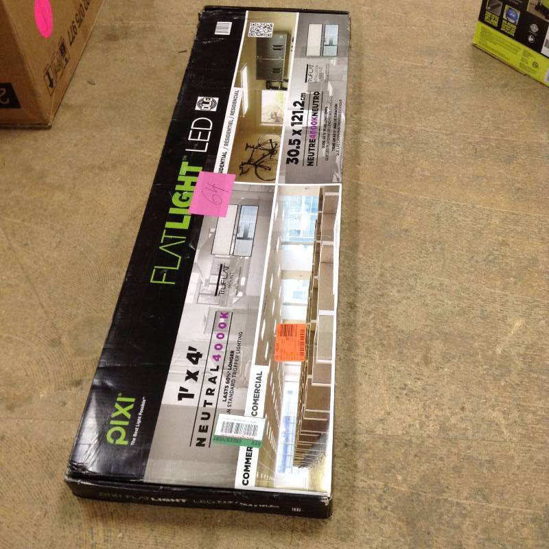 lot 64 image: Pixi Lighting FLT14C40MDUP44A 12 x 47.75 48 Watt LED Panel Light 4000K 80 CRI White Commercial Lighting Ceiling Lights LED Panels open box never used