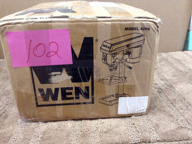 lot 102 image: WEN 8 in. 5-Speed Drill Press Model#  4208 open box never used