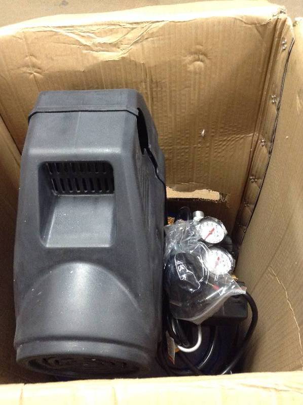 lot 10 image: Campbell HausfeldHome and Auto Maintenance 20gal ASME Oil-FreeAir Compressor in like New working conditions