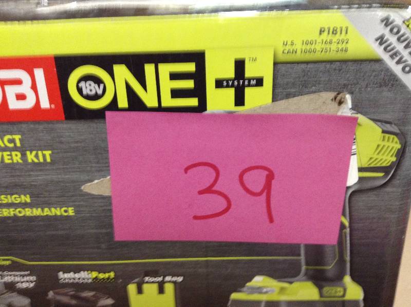 lot 39 image: Ryobi 18-Volt ONE DrillDriver and Impact Driver  Tools Only