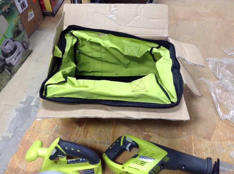 lot 41 image: Ryobi 18-Volt ONE Lithium-Ion Cordless Super Combo  Tools only open box never used