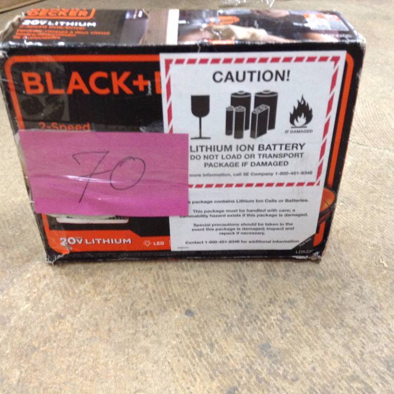 lot 70 image: BLACKDECKER 20-Volt Max Lithium-Ion Cordless DrillDriver open box never used