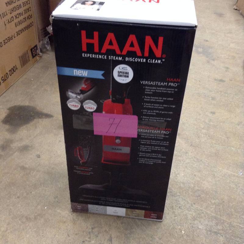 lot 71 image: HAAN VersaSteam Pro BS-20 Steam Cleaner Special Edition Turbo EuroClean Red open box never used