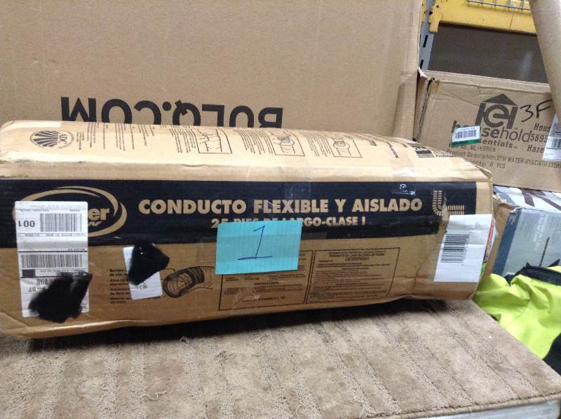 lot 1 image: Insulated Flexible Duct R6 Silver Jacket is used in standard Heating and Air Conditioning