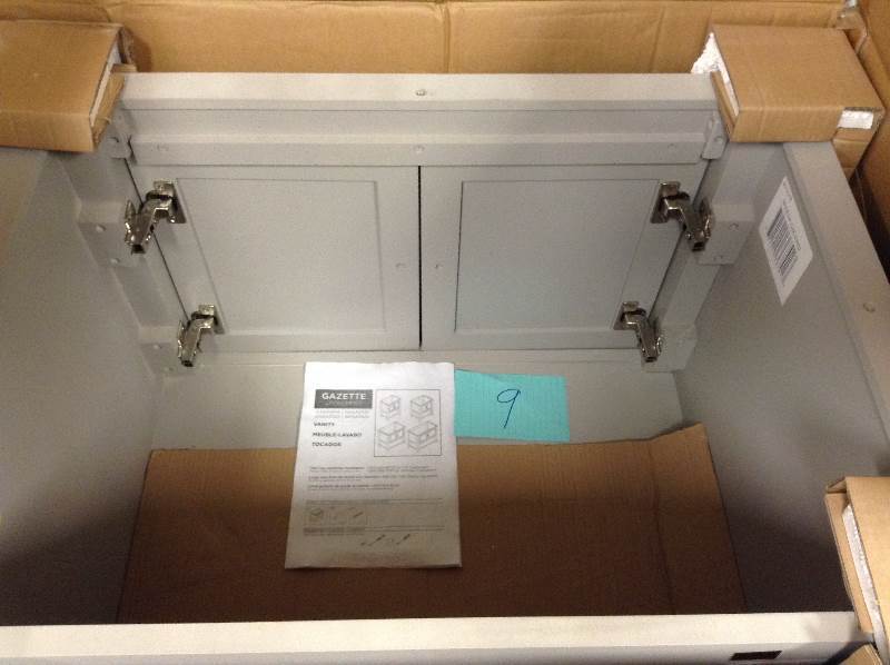 lot 9 image: Home Decorators Collection Gazette 30 in. W Vanity Cabinet Only in Grey-GAGA3022