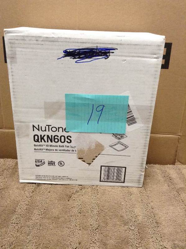 lot 19 image: Nutone QuicKit 60 CFM 2.5 Sones Bath Fan Upgrade Kit