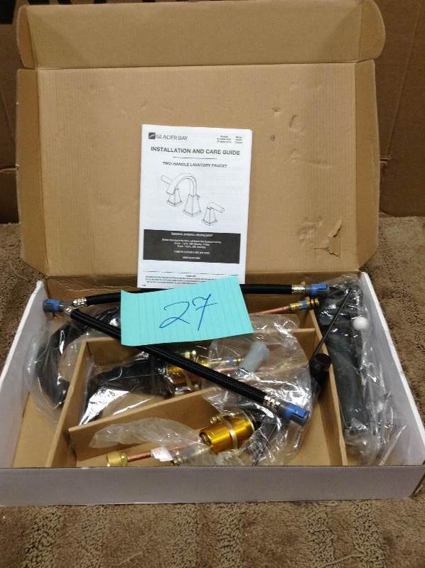 lot 27 image: Glacier Bay Brookglen 8 in. Widespread 2-Handle High-Arc Bathroom Faucet in Oil Rubbed Bronze