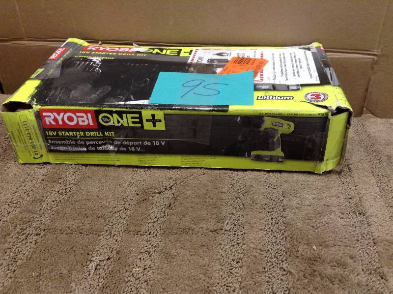 lot 95 image: Ryobi One 18V Starter Drill Kit