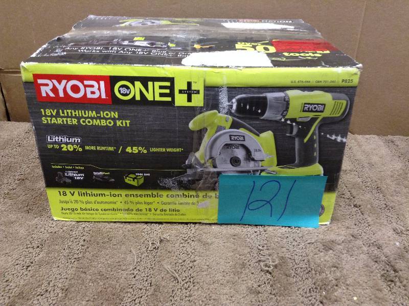 lot 121 image: Ryobi One Plus 18V Starter Combo Kit