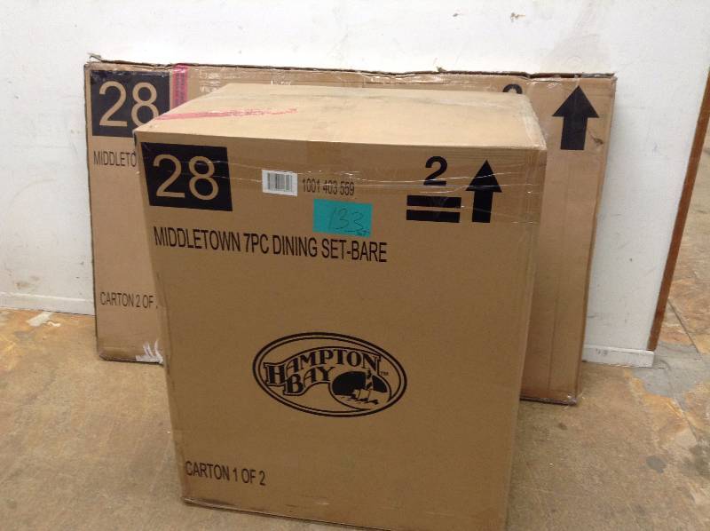 lot 133 image: Hampton Bay MiddleTown 7 PC Patio Dining Set