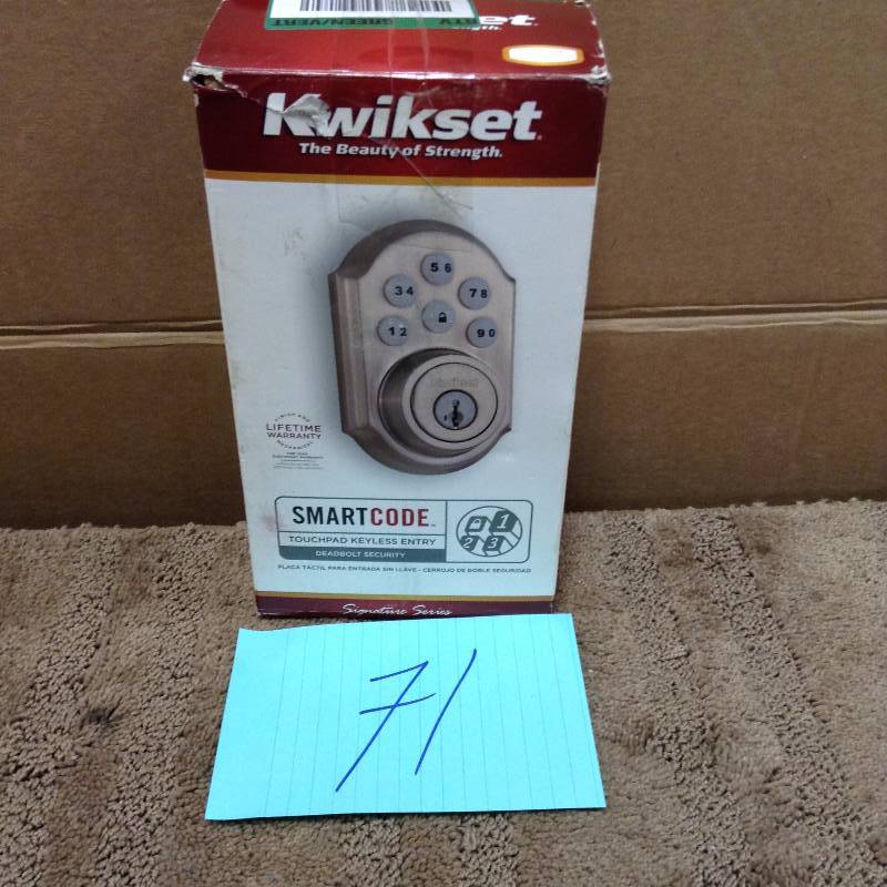 lot 71 image: Kwikset Smart Code Keyless Entry -electronic deadbolt