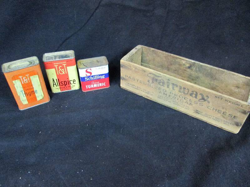lot 113 image: Vintage Spice Tins