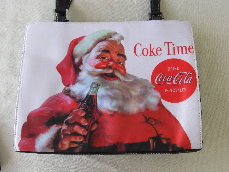 lot 64 image: Coca-Cola Handbag, Billfold, & Tin with Handle