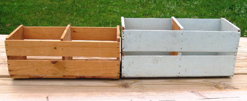 lot 23 image: (2) Double Compartment, Wooden Crates
