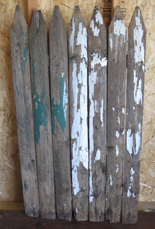 lot 22 image: Old Fence Section, Vintage & Antique Wooden Clothespins in Basket