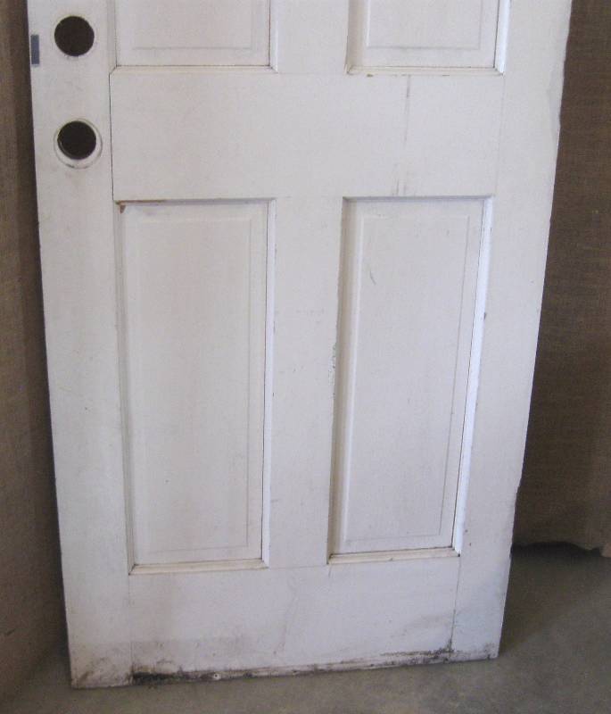 lot 29 image: Vintage, 6 Panel, Solid Wood Door