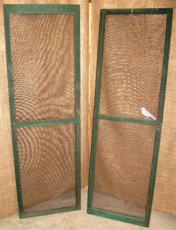 lot 104 image: (2) Wood Frame Metal Screens