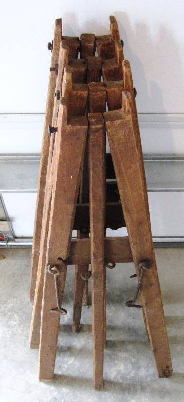 (4) 2 sets of Antique Saw Horses UPDATE: QUILT FRAME HOLDERS | Vintage ...