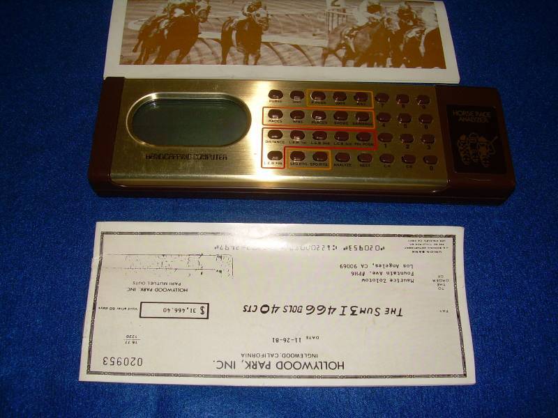 VINTAGE HORSE RACE ANALYZER