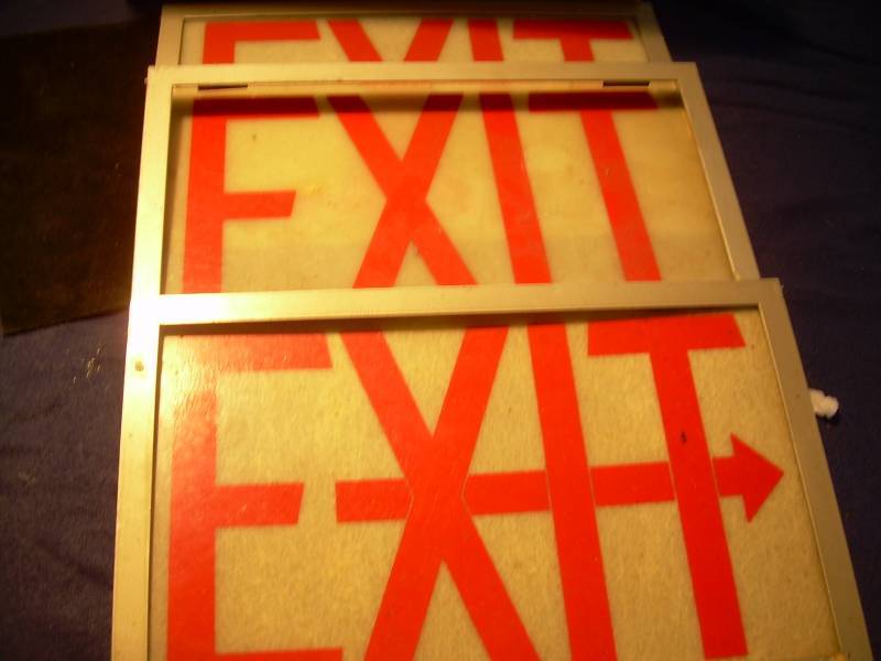 3 EXIT SIGNS