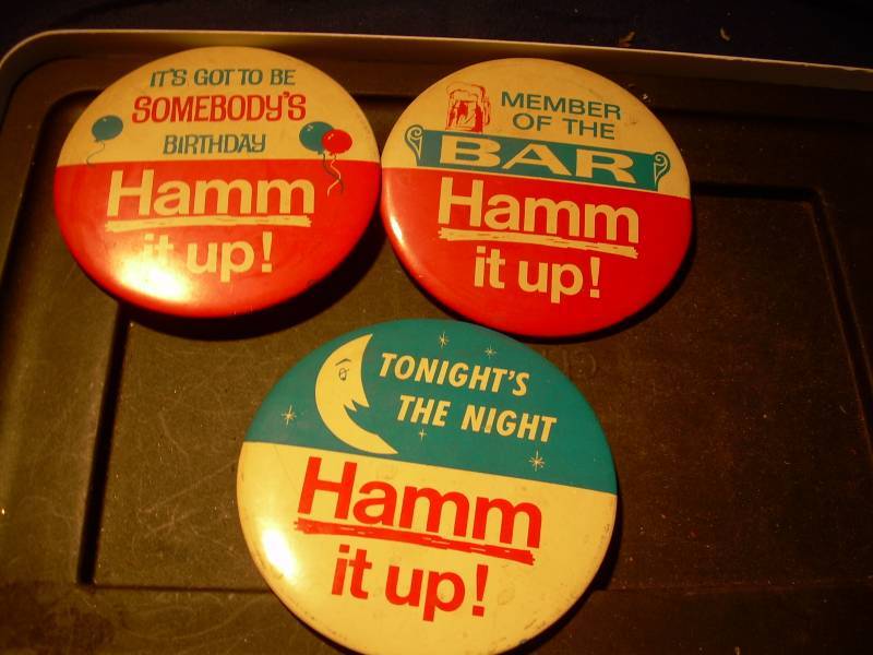 3 VINTAGE HAMMS BUTTONS