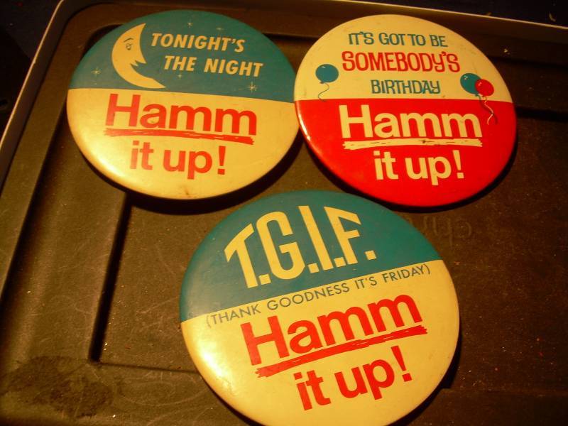 3 VINTAGE HAMMS BUTTONS