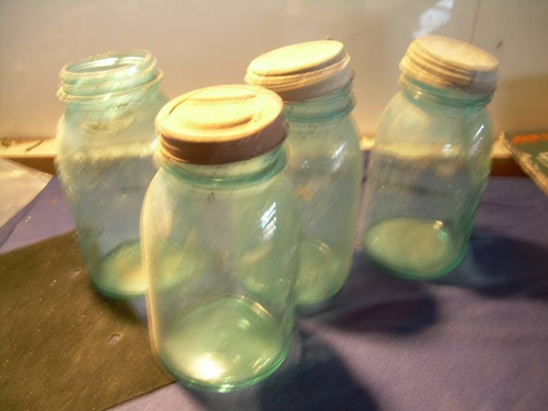 4 VINTAGE BALL JARS