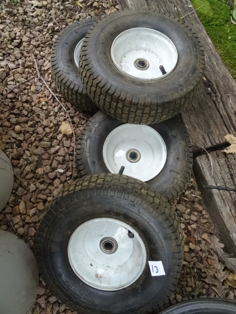 lot 13 image: 4 Utility Tires with Rims. 13 X 5.00-6