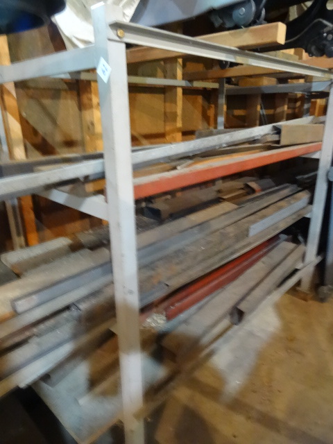 lot 62 image: Metal Material Rack Filled with Misc Steel