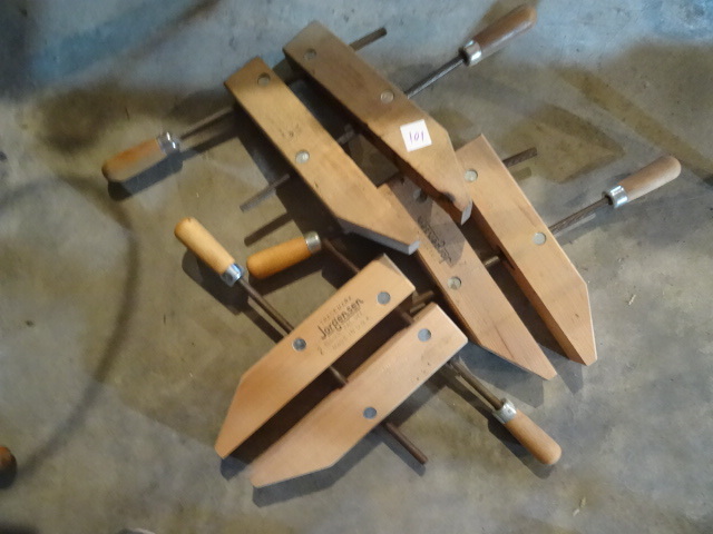 lot 101 image: 3 Jorgensen Screw Wood Clamps