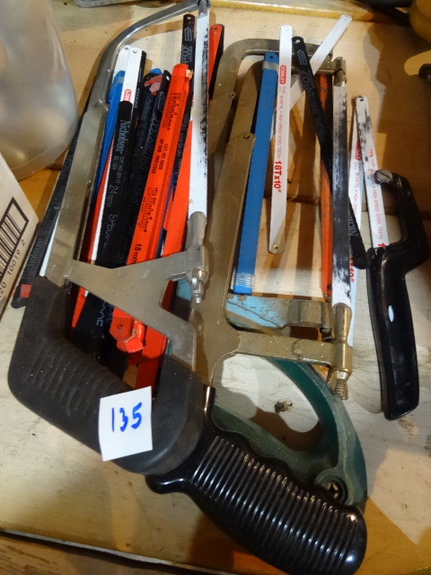lot 135 image: Misc Hack Saws and Blades