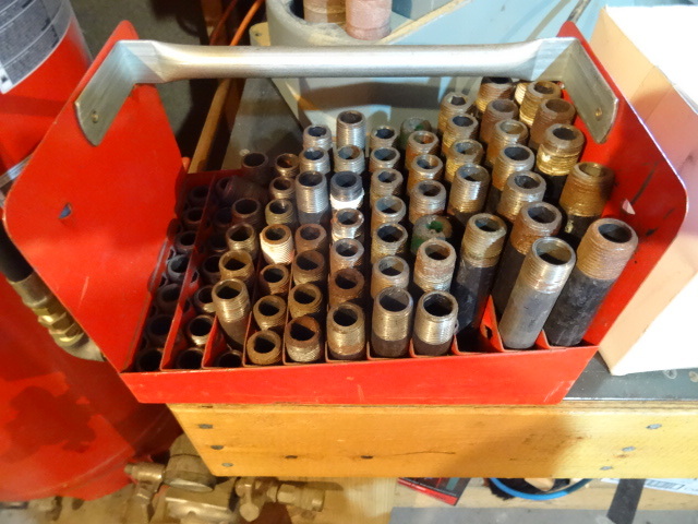 lot 179 image: Pipe Tote with Misc Hardware