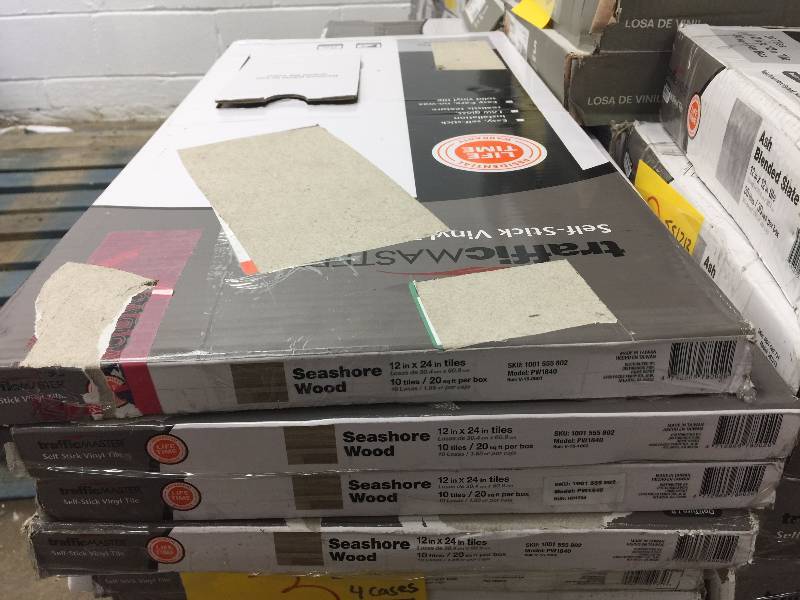 lot 9 image: TrafficMASTER 12 in. x 24 in. Peel and Stick Seashore Wood Vinyl Tile Flooring (20 sq. ft.  case)  4 cases