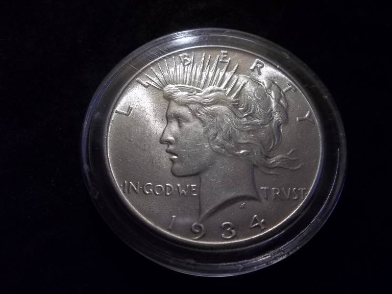 1934  Peace Silver Dollar Very High  Grade MS(In MS64 Value  $400.00)