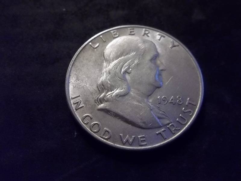1948 D Franklin Half Dollar Very High Grade MS (In MS65 $260.00)