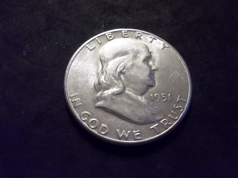 1951 S Franklin Half Dollar Very High Grade MS With Partial Full Bell