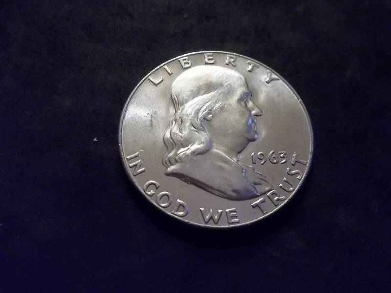 1963 D  Franklin Half Dollar Very High Grade MS Full Bell